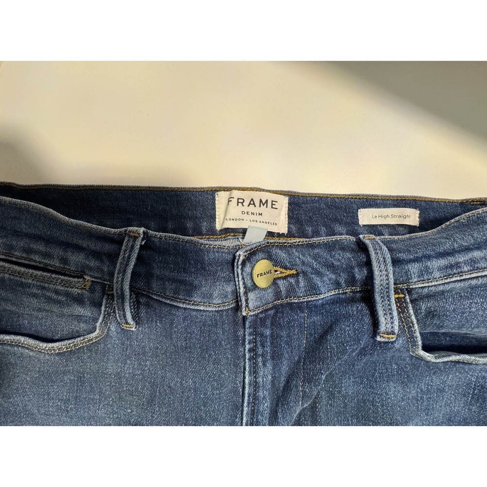 FRAME Le High Straight Jeans Women's Size 30 Dark Wash Straight Leg 27" Inseam